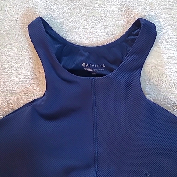 Athleta Womens XS Intensity Support Athletic Top Navy Blue High-Impact Gorpcore - Picture 2 of 13